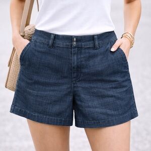 Banana Republic Dark Wash Tailored Shorts Size 4 Structured Chic Classic Denim